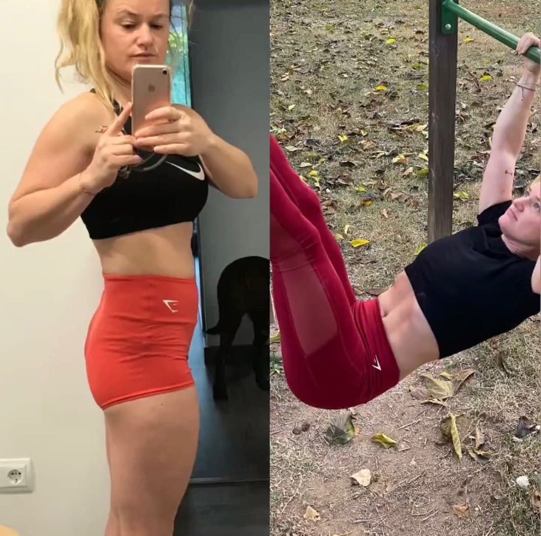 Antes y después de Annita, cliente de Pata Negra Workout (9 meses)