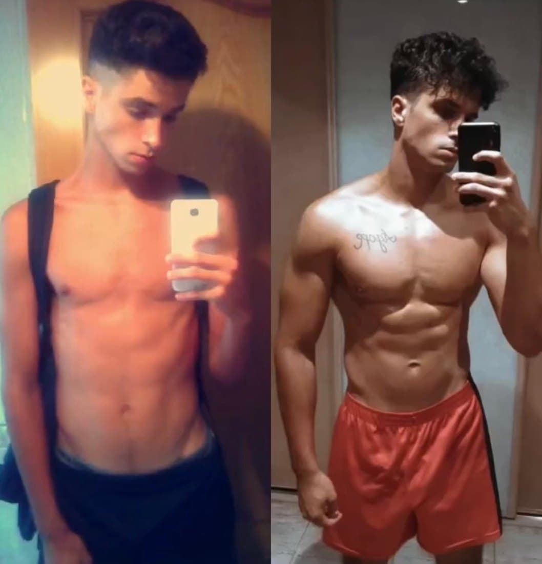 Antes y después de David, cliente de Pata Negra Workout (2 años)