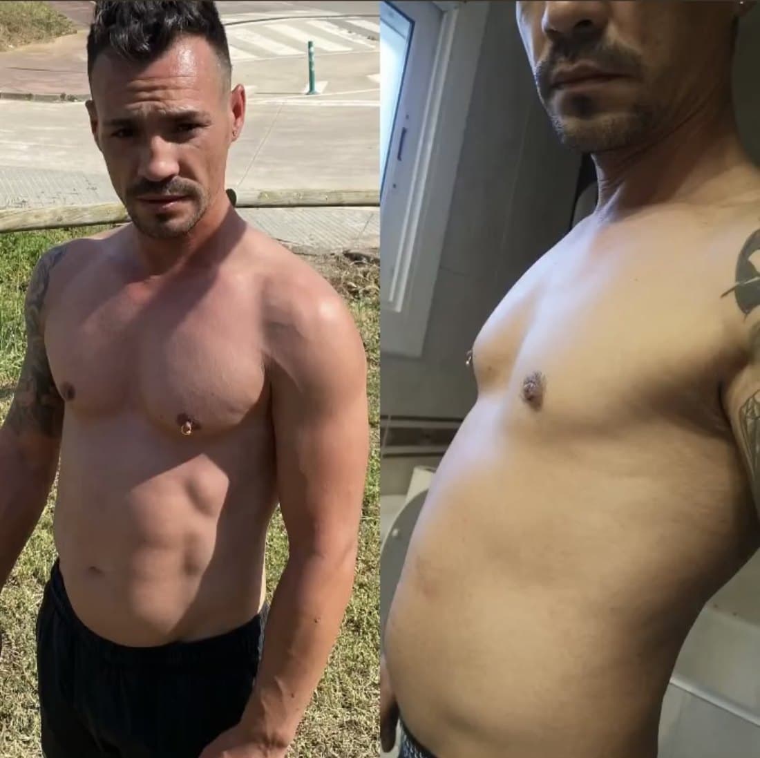 Antes y después de Ricardo, cliente de Pata Negra Workout (2 meses)
